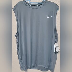 Nike Men's Gray Sleeveless Swim Shirt Dri-fit UPF 40+ Size 3XL